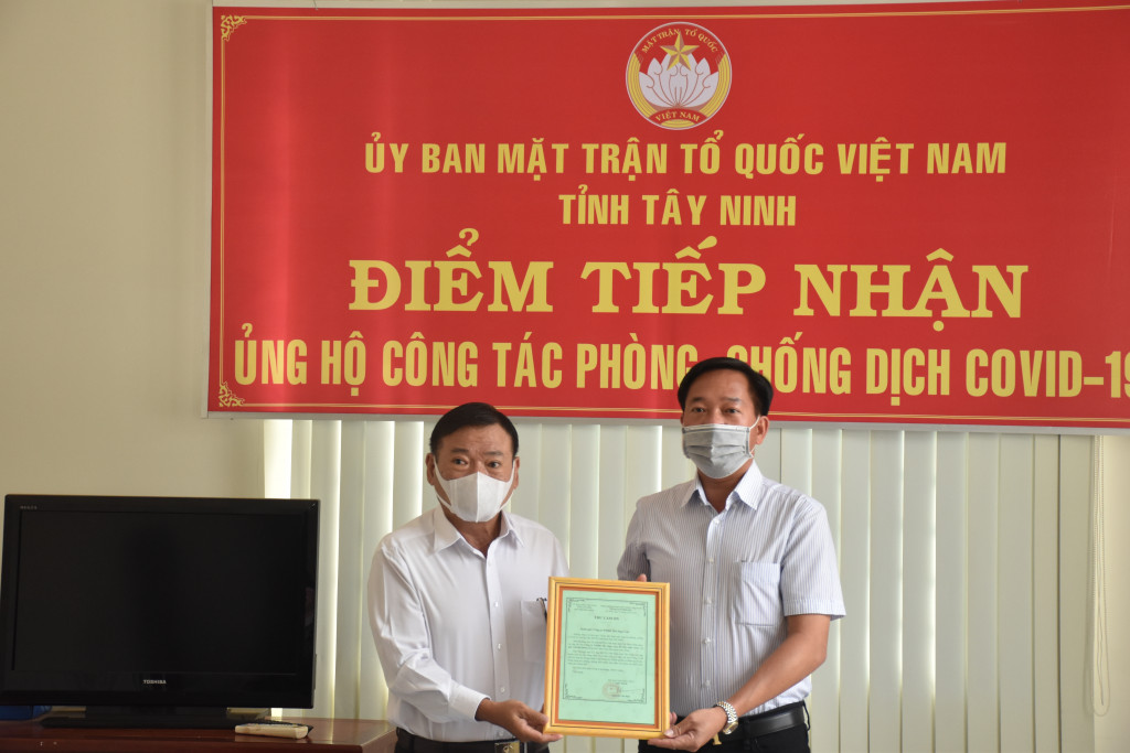 MTTQVN tỉnh: Tiếp nhận ủng hộ phòng, chống dịch Covid-19